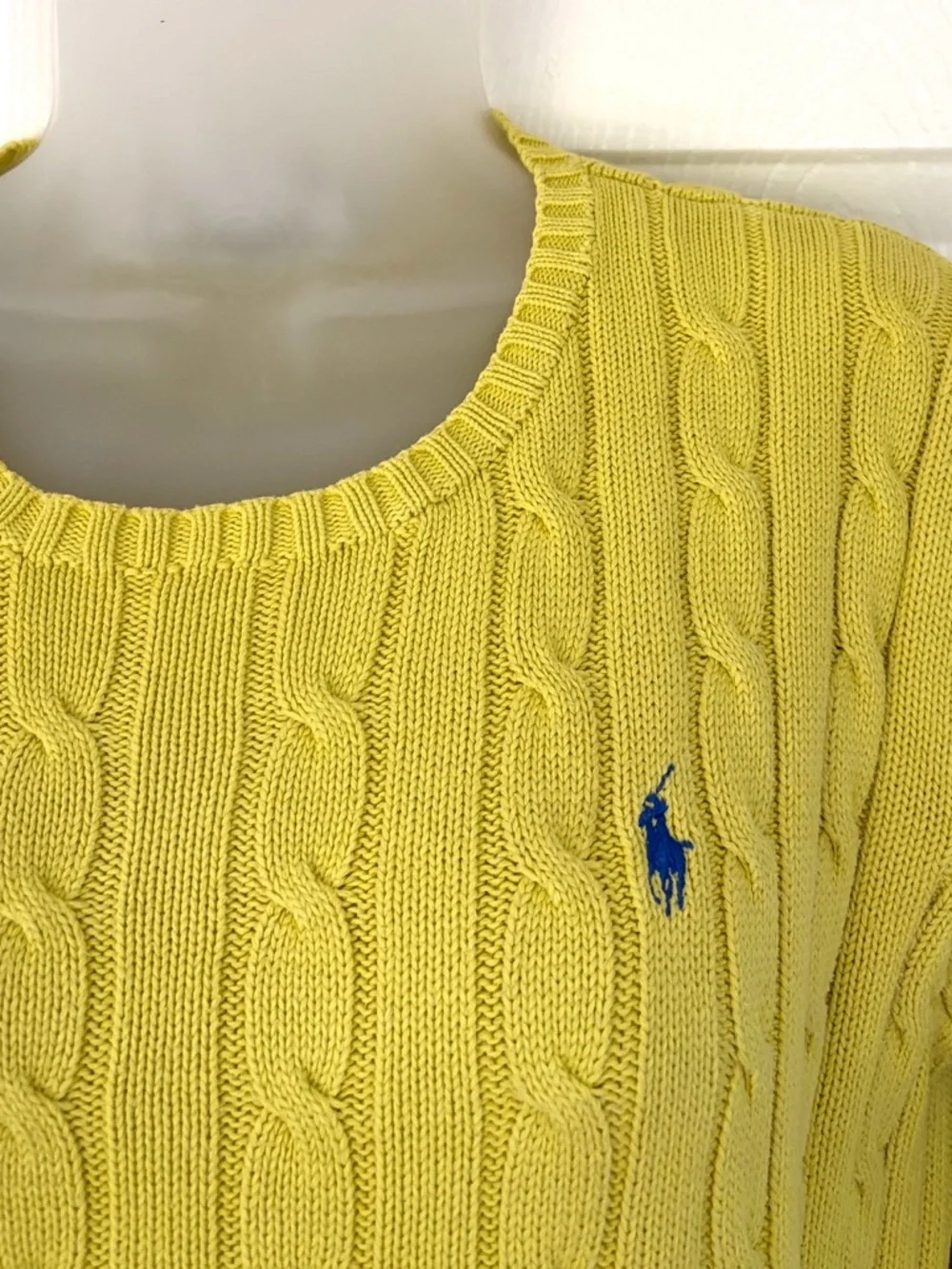 Polo Ralph Lauren Women’s Knit Sweater Yellow Crewneck size Medium - Picture 3 of 12